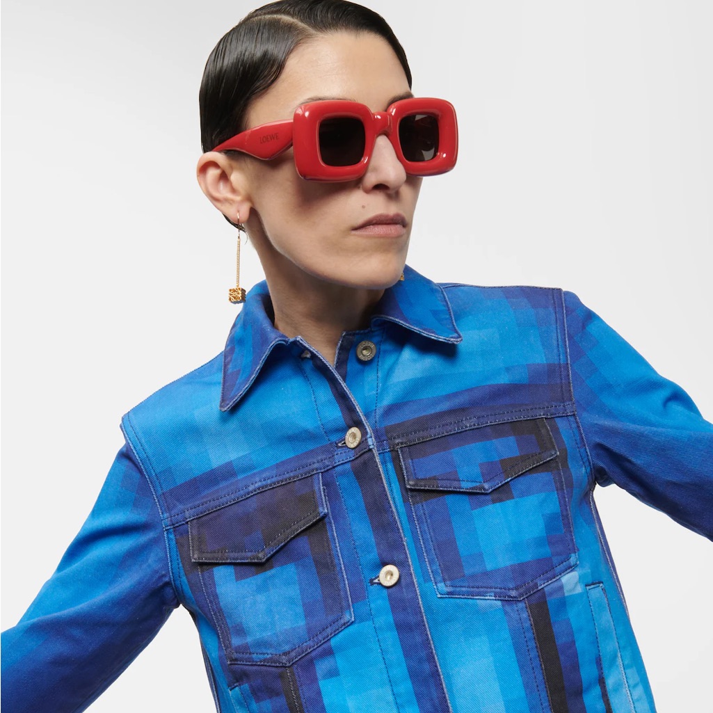 Loewe  Inflated Rectangular Sunglasses In Nylon  Lipstick  Nylon For Woman